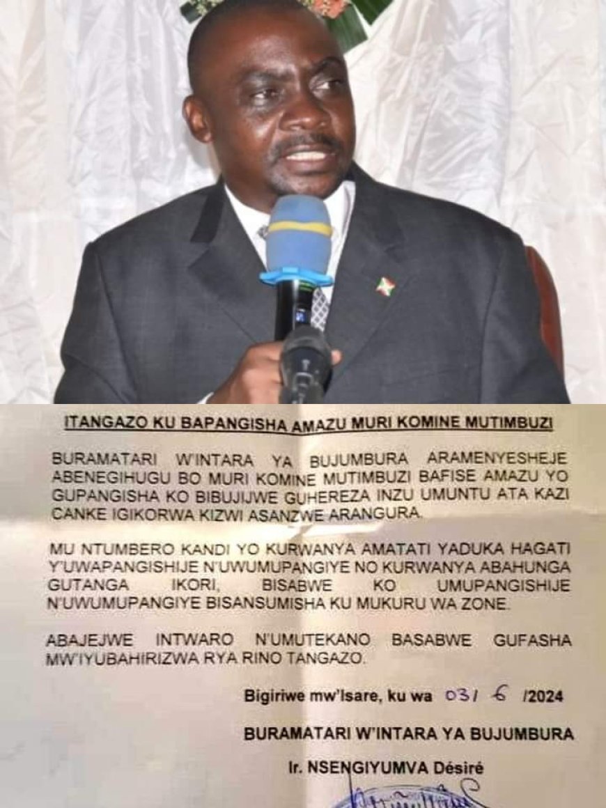 I Burundi Bashyizeho itegeko ribuza abashomeri gukodesha inzu yo guturamo