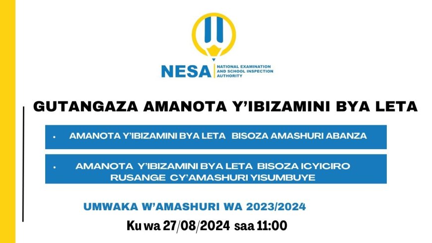 Dore "Link" y'umurongo wa "You Tube" wa NESA Irakoreahwa mu kureba igikorwa cyo gutangaza Amanota y'Ikizamini cya Leta 2023/2024