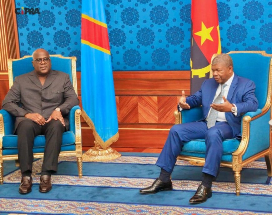 Perezida Félix Tshisekedi yasanze mugenzi we João Lourenço uyobora Angola baganire ku ntambara ingabo z’igihugu cye zikomeje gutsindwa