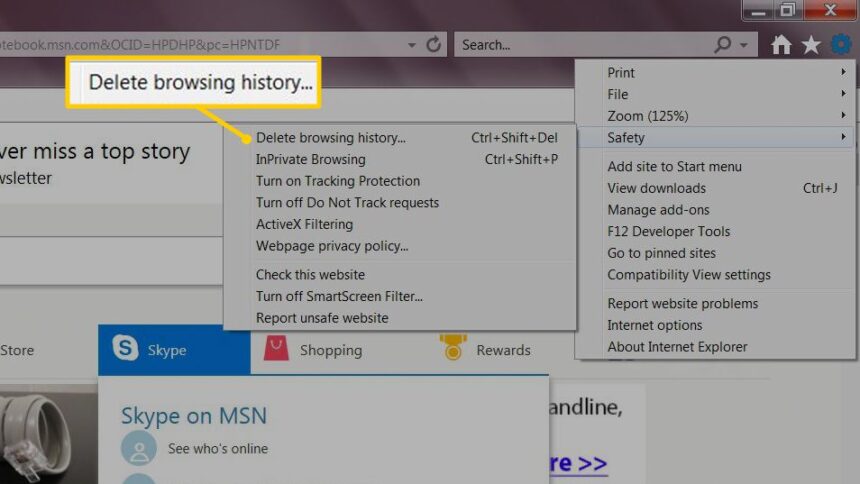 A picture showing how to clean and delete temporary internet files from a computer to make it run better