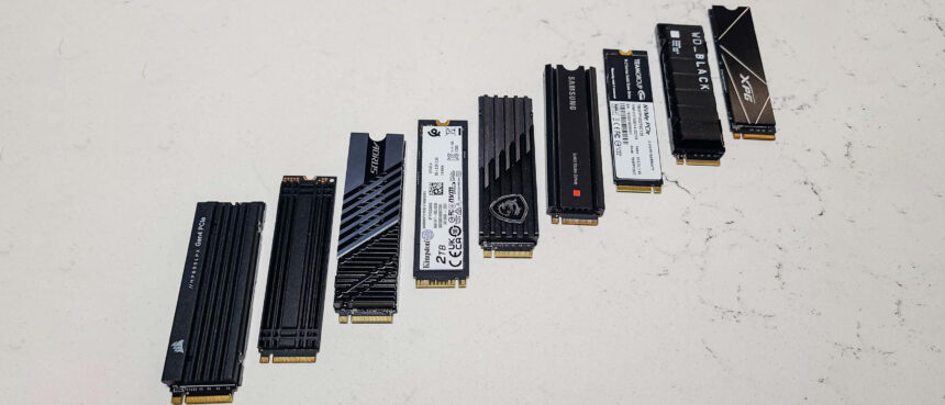 The Western Digital WD_BLACK SN850X NVMe SSD with its official heatsink, a top-tier performance choice for the best SSD for PS5