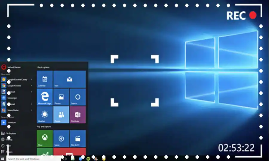 An infographic showcasing the various applications of screen recording: an educator teaching online, a gamer streaming, a professional creating a work presentation, and a person making a tech support video
